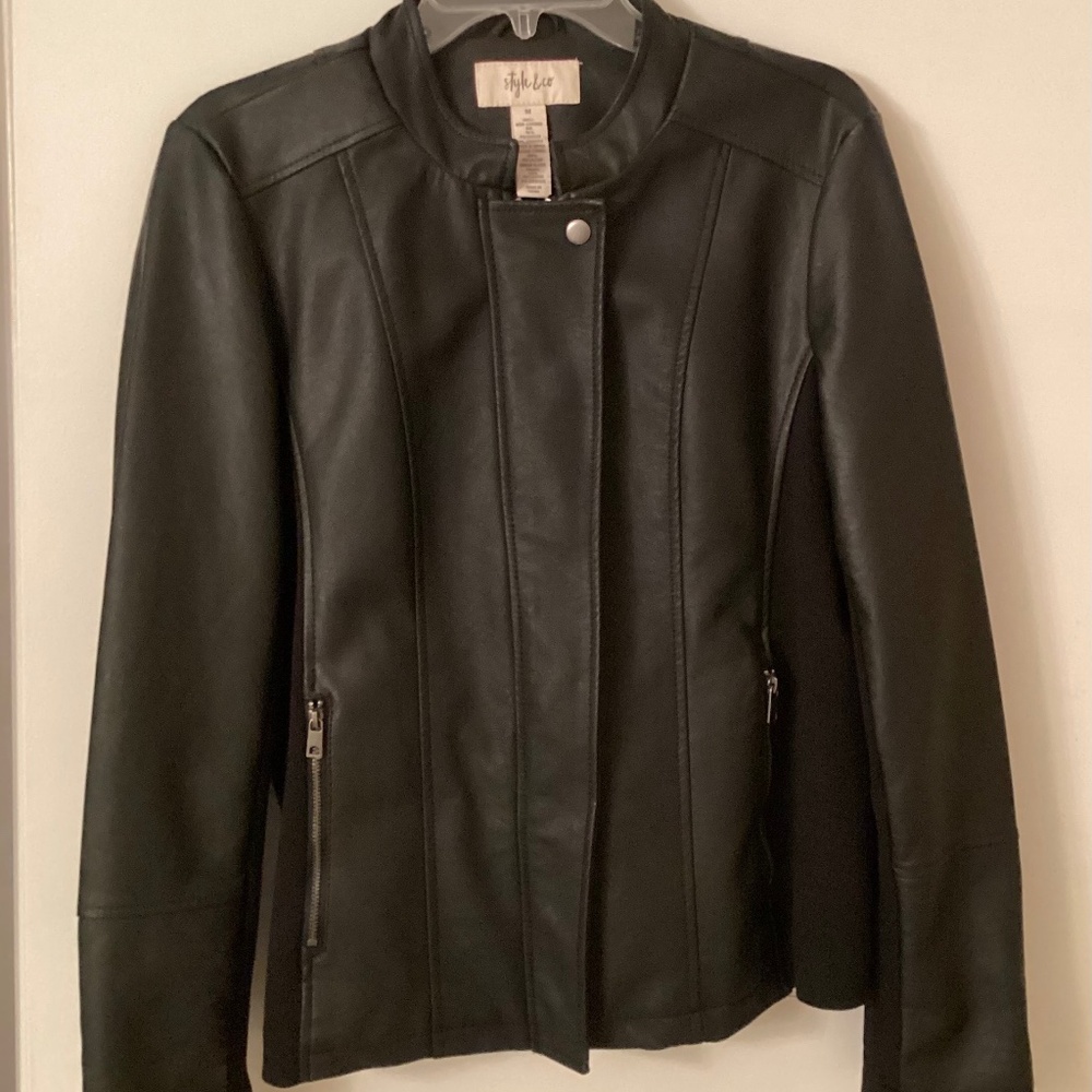 NWT!! Style & Co Faux Leather Jacket Size Medium